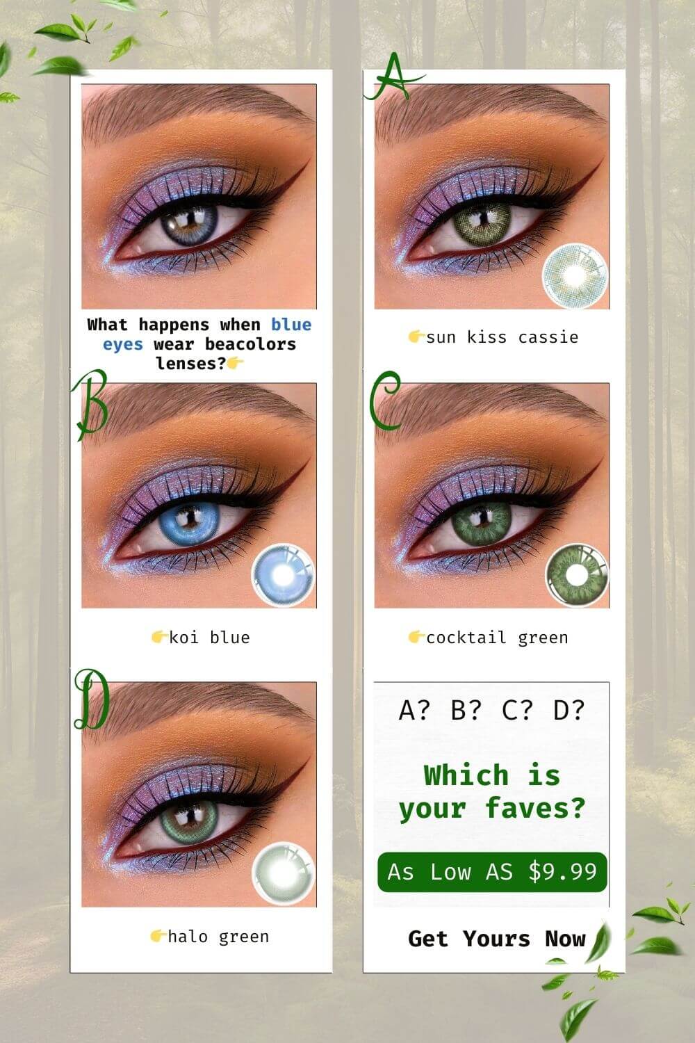 beacolors oct natural color contact lenses for dark eye