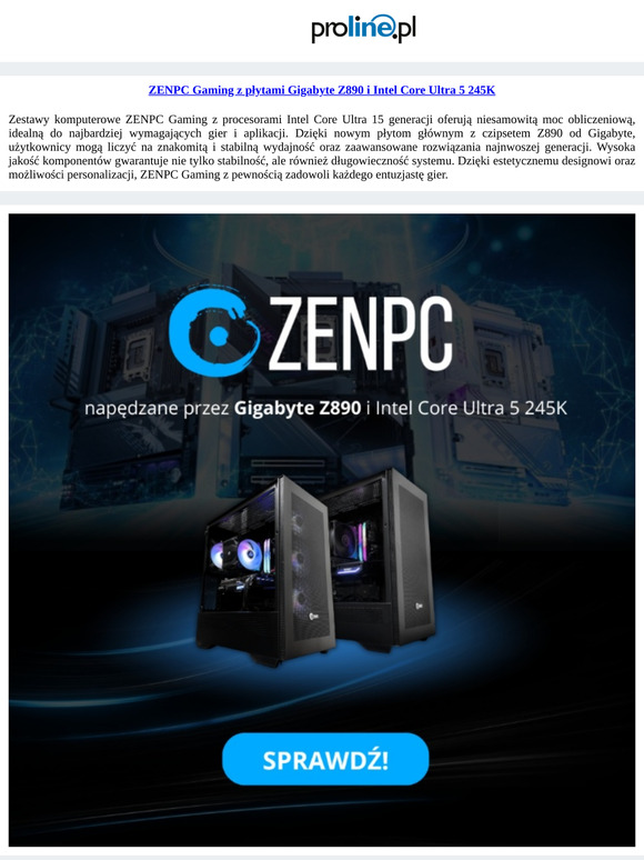 ZENPC Gaming napędzane przez Gigabyte Z890