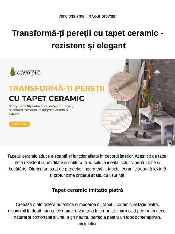 Tapet ceramic pentru un decor rezistent și elegant