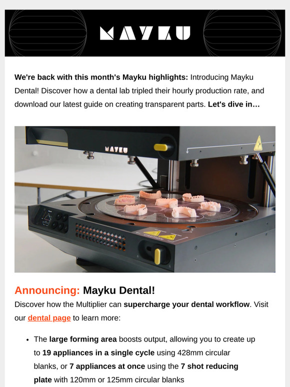 Introducing Mayku Dental! ✨ - Mayku Newsletter