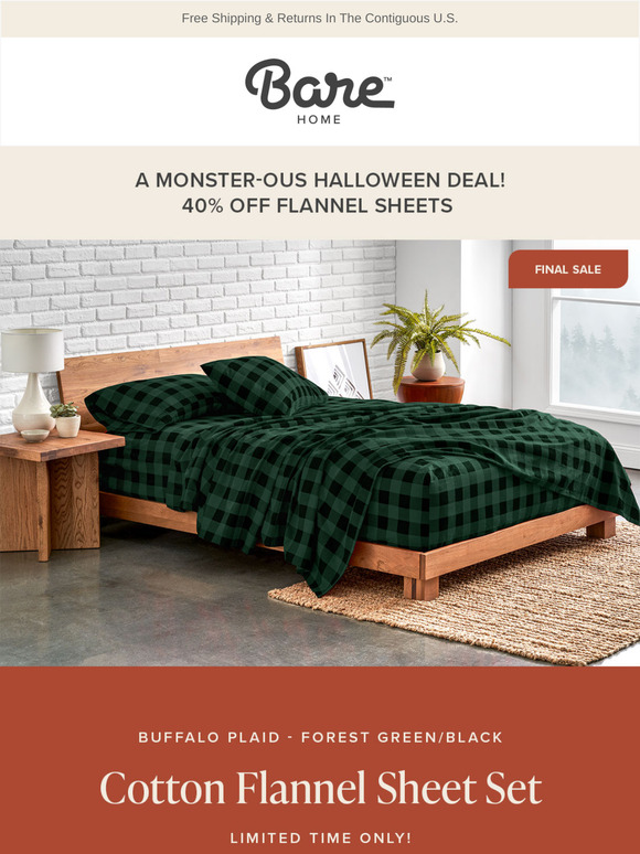 🎃 A Monster-ous Halloween Deal! 40% Off Flannel Sheets 👻
