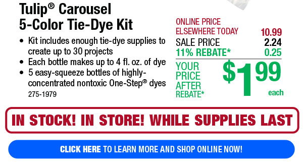 Tulip® Carousel 5-Color Tie-Dye Kit - Click Here!