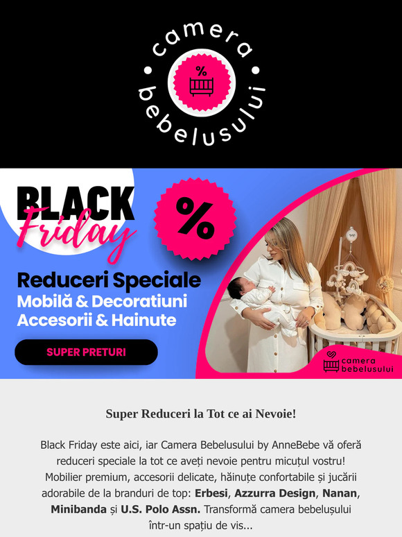 🚀START🤴🏻BlackFriday pentru Bebe & Copii 0-3ani❤️‍🔥 Accesorii Decoratiuni Mobilier Jucarii Cadouri by AnneBebe🌟