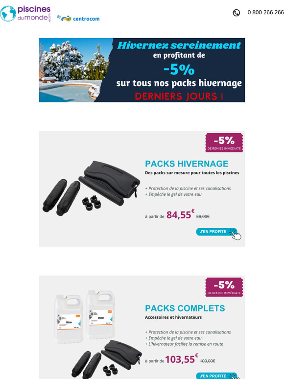 Derniers jours : -5% sur tous nos packs hivernage !