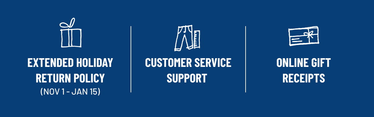Extended return policy - customer service - online gift receipts