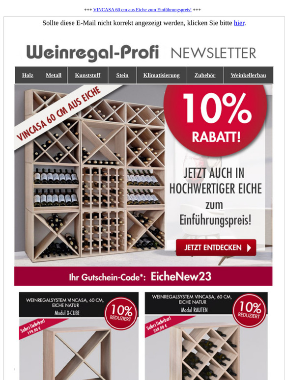 VINCASA 60 cm aus Eiche zum Einführungspreis