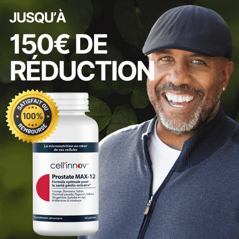 Complément Alimentaire CELL'INNOV PROSTATE MAX-12 - 60 Gélules - Date De Péremption 11/2027 - Neuf
