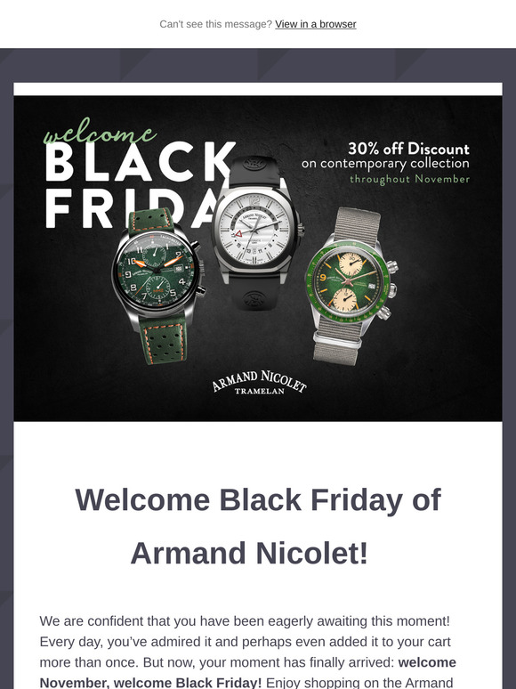 Welcome Black Friday of Armand Nicolet!