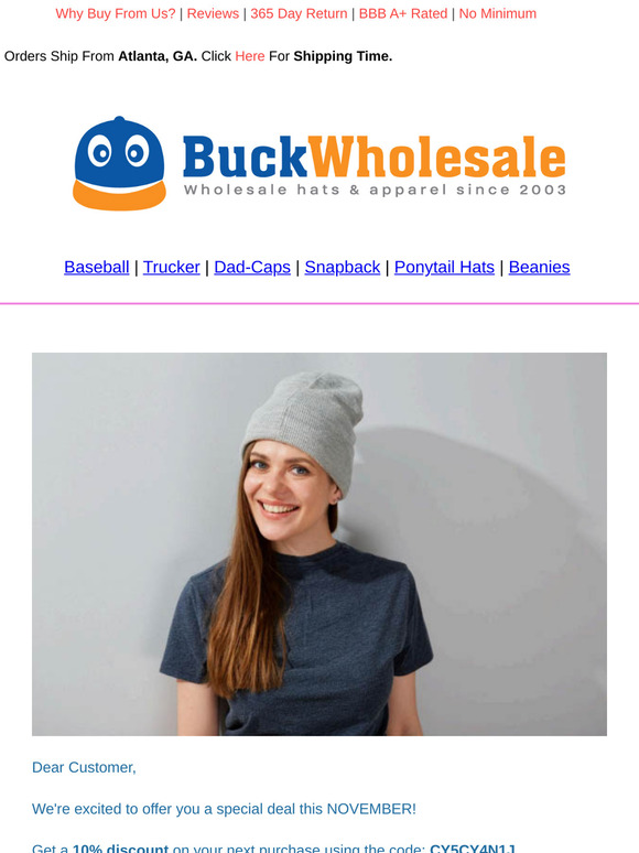 "Ready, Set, Save: November Coupon Code for bc!"