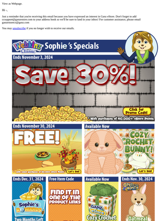 Save 30% on eStore Points!