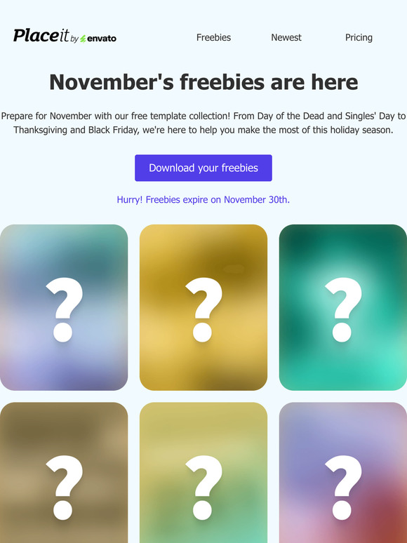 Your November freebies