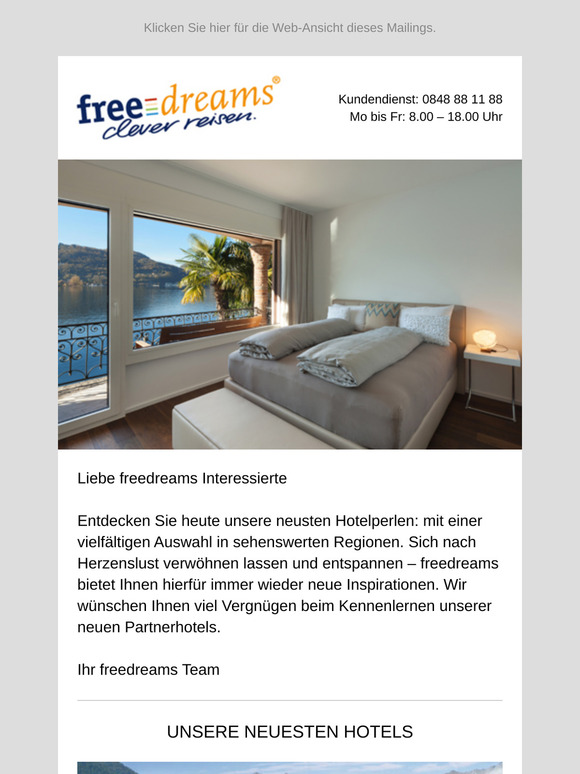 Gleich E-Mail öffnen und die neuesten Hotels entdecken