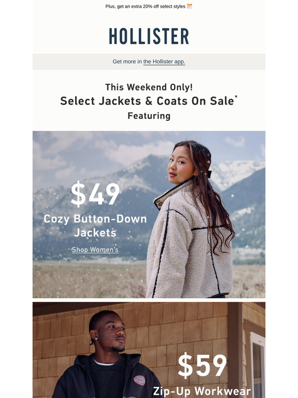 Hollister Email Newsletters Shop Sales Discounts and Coupon Codes