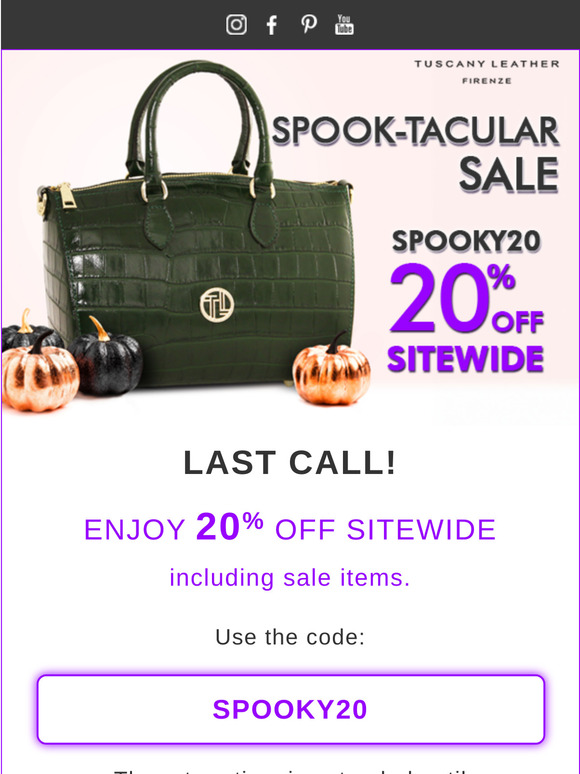 🎃 👻 LAST CALL! 20% off SITEWIDE