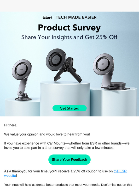 Get 25% Off When You Share Your Feedback