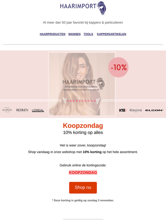 Koopzondag! 10% korting op alles online in de webshop!