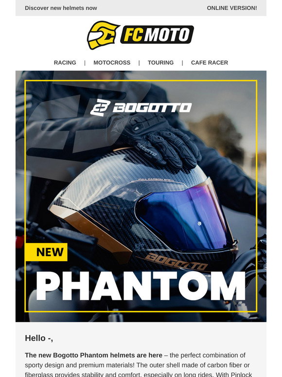 Bogotto Phantom Carbon: Il Casco Sportivo Leggero E Sicuro Per Motociclisti