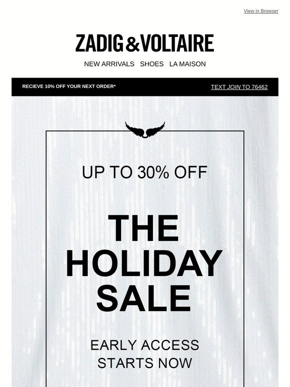 Zadig and Voltaire Early Access The Holiday Sale Milled