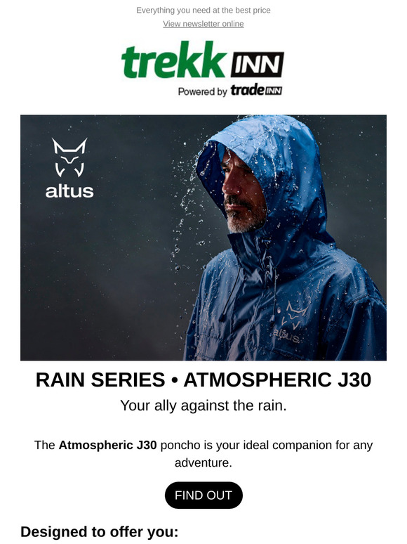 Poncho Impermeabile ATMOSPHERIC J30 - Leggero, Compribile, Per Trekking E Pioggia - Foto 10