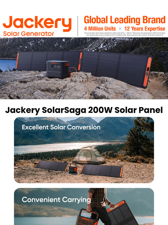 ☀️ Meet the New Jackery SolarSaga 200W Solar Panel - Unleash Energy Anywhere