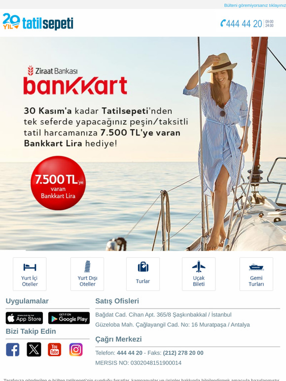 Kasım Rezervasyonlarında Ziraat Bankası Bankkart Lira ile 7.500 TL Hediye!
