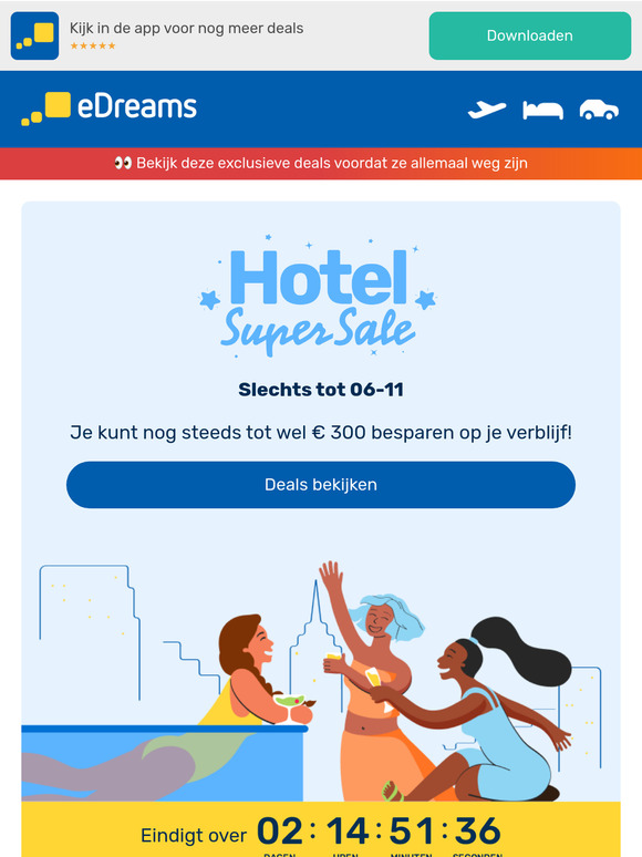 ⏱️ Laatste kans voor de Hotel Super Sale