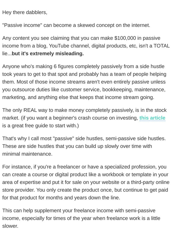 My favorite passive side hustles