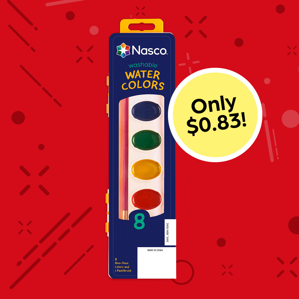 Nasco Washable 8-Color Watercolor Set