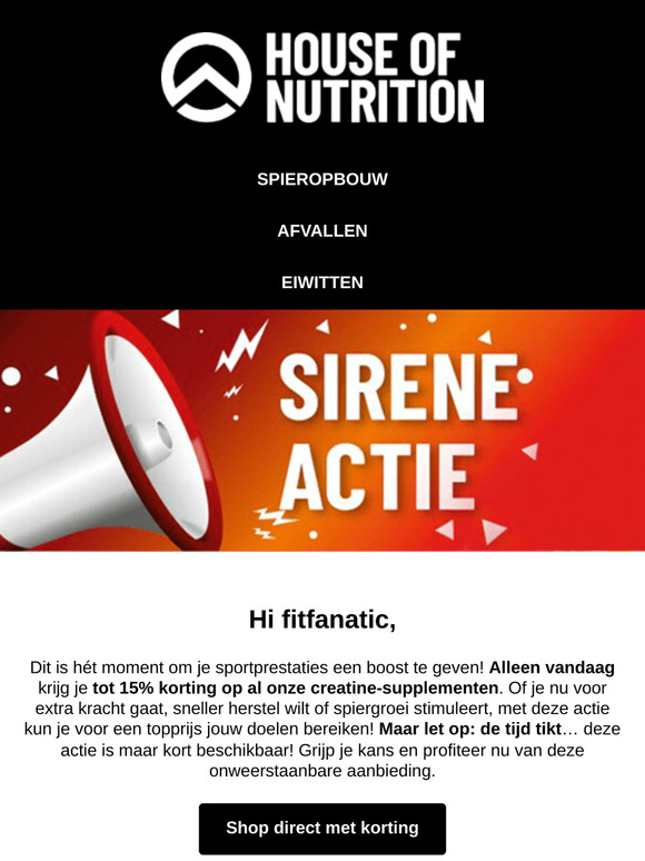 🚨 Sirene-actie van de dag: Tot 15% Korting op Creatine! 🚨