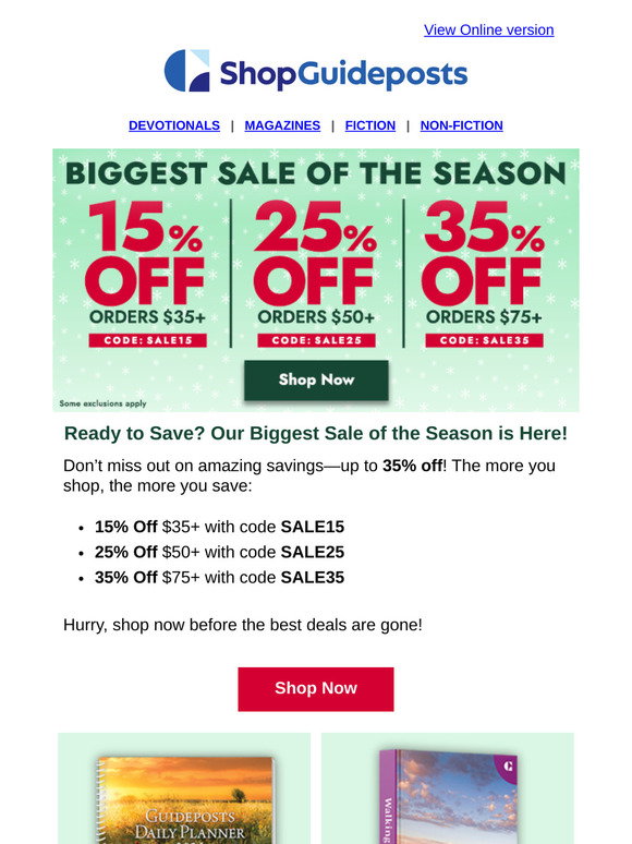 Shopguidepost Org Guideposts: Our Biggest Sale of the Season—Save Up to 35%! | Milled