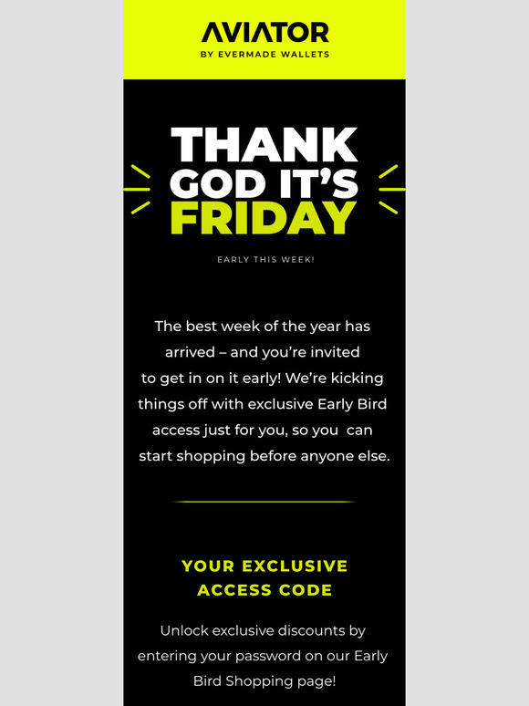Thank God it's Friday early this week! ⚡