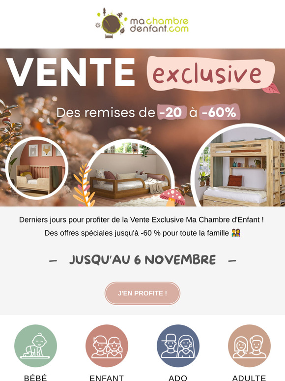 Vente exclusive jusqu'à -60 % : derniers jours 🏃
