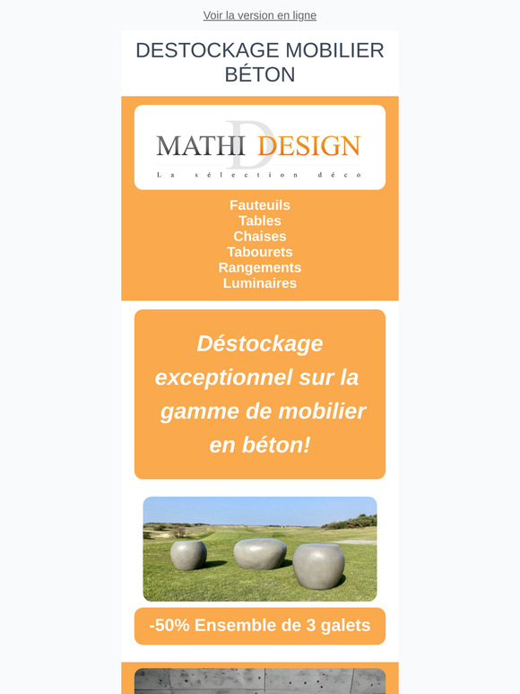 🔥DESTOCKAGE🔥 Mobilier béton jusqu'à épuisement !!