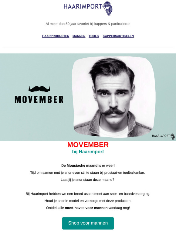Movember bij Haarimport! Ontdek onze bestsellers voor mannen.