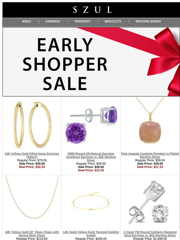 Early Shopper Sale - Save Huge on Diamond Jewelry Deals!