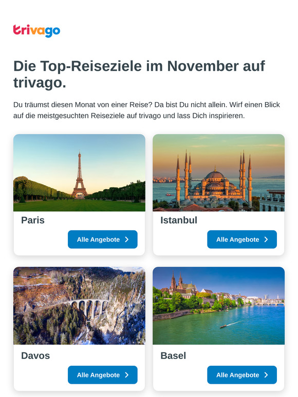 Lust auf eine Reise im November? Hier sind ein paar Ideen.