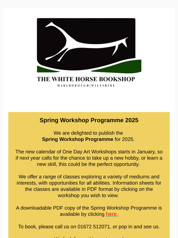 Spring Workshop Programme 2025