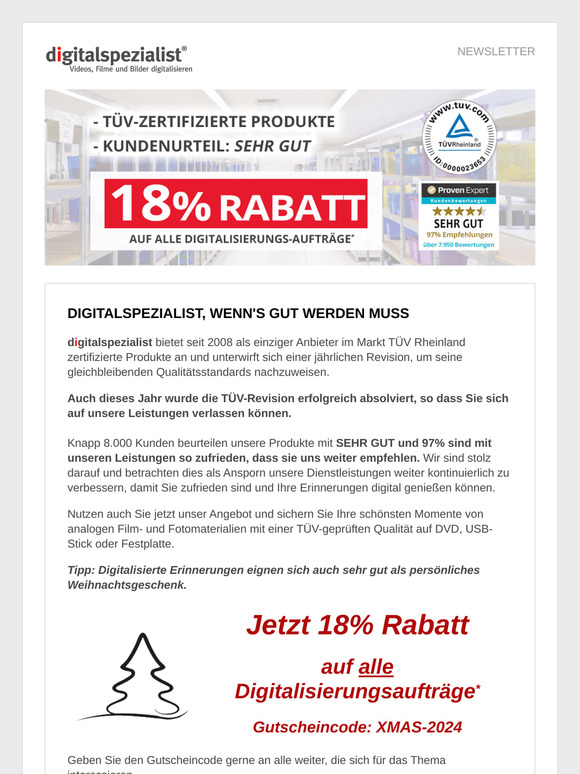 TÜV-zertifizierte Produkte mit 18% RABATT