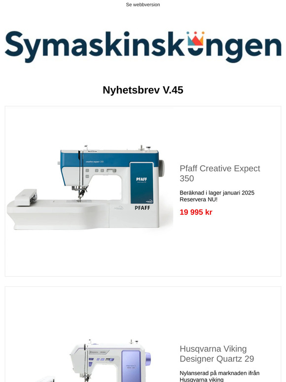 Pfaff-Symaskiner släpper en ny broderimaskin..