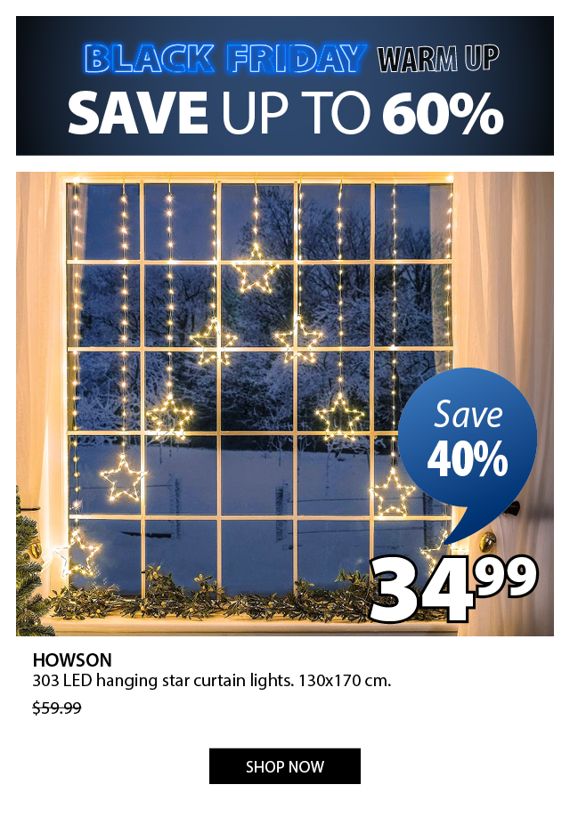 HOWSON 303 LED hanging star curtain lights | Save 40%