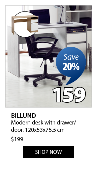 BILLUND Modern desk with drawer/door | Save 20%