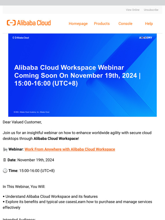 FREE TRAINING | Unlock Global Agility with Alibaba Cloud Workspace