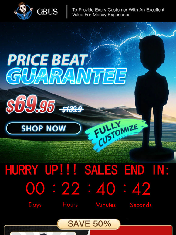 💥50% OFF Only Today! Head-to-Toe Bobbleheads Price Beat Guarantee!