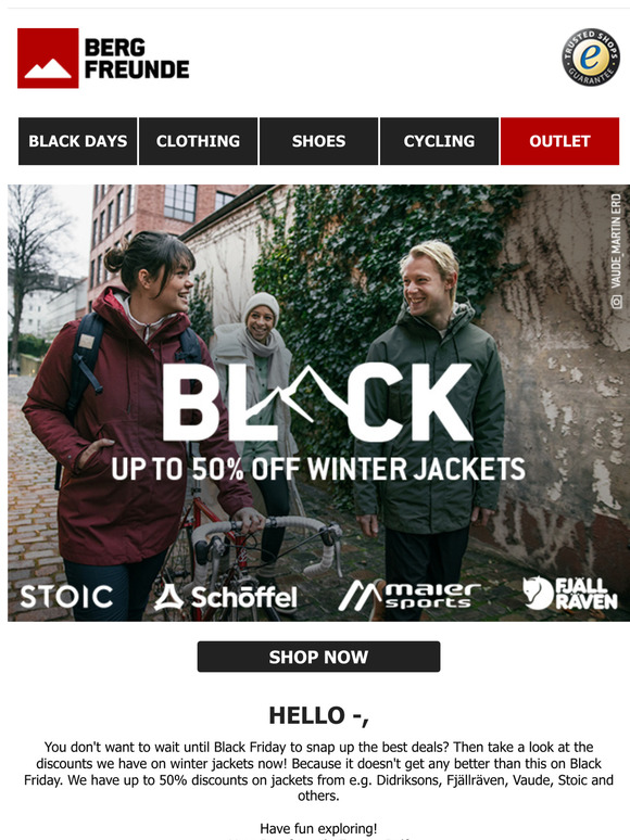 🏴🧥 Up to 50% off winter jackets highlights | Black Outdoor Days