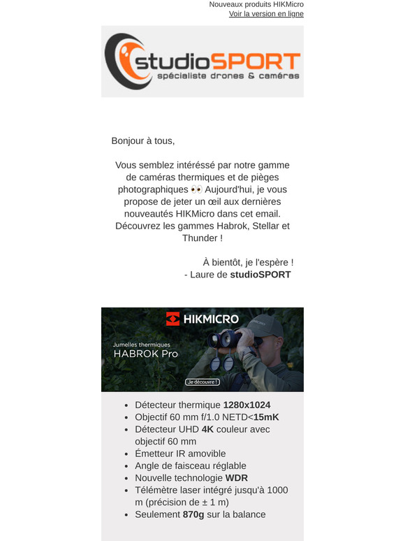 🆕 Découvrez les nouveautés HIKMicro sur studioSPORT.fr