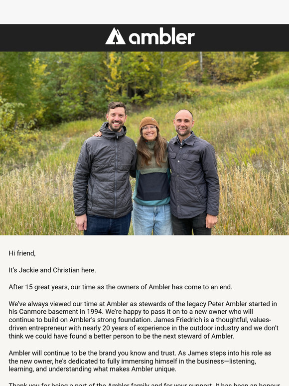 A new chapter - Meet Ambler’s new owner