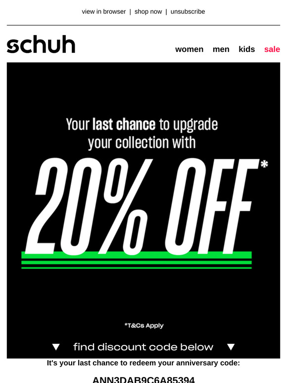 Schuh discount code new customer online