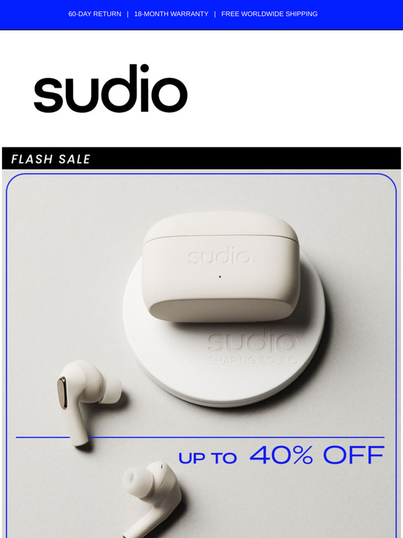 Sudio Weekend Flash | Up to 40% Off