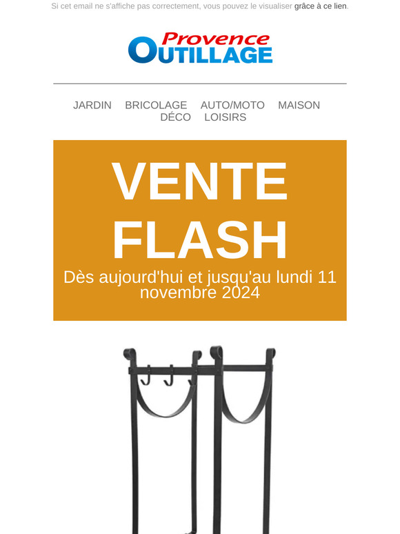 Vente Flash Provence Outillage du 08/11/2024