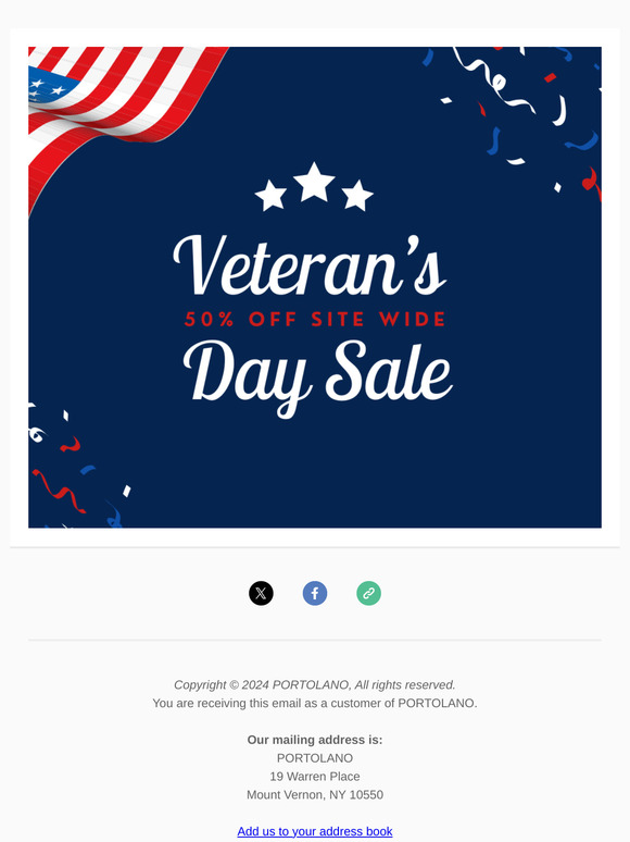 Special Savings Available This Veteran's Day